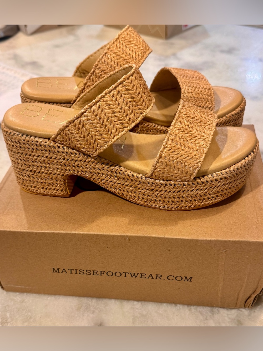 Matisse On The Boardwalk Jute Platform Heels